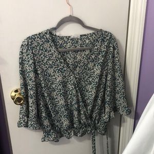 Blue and white blouse